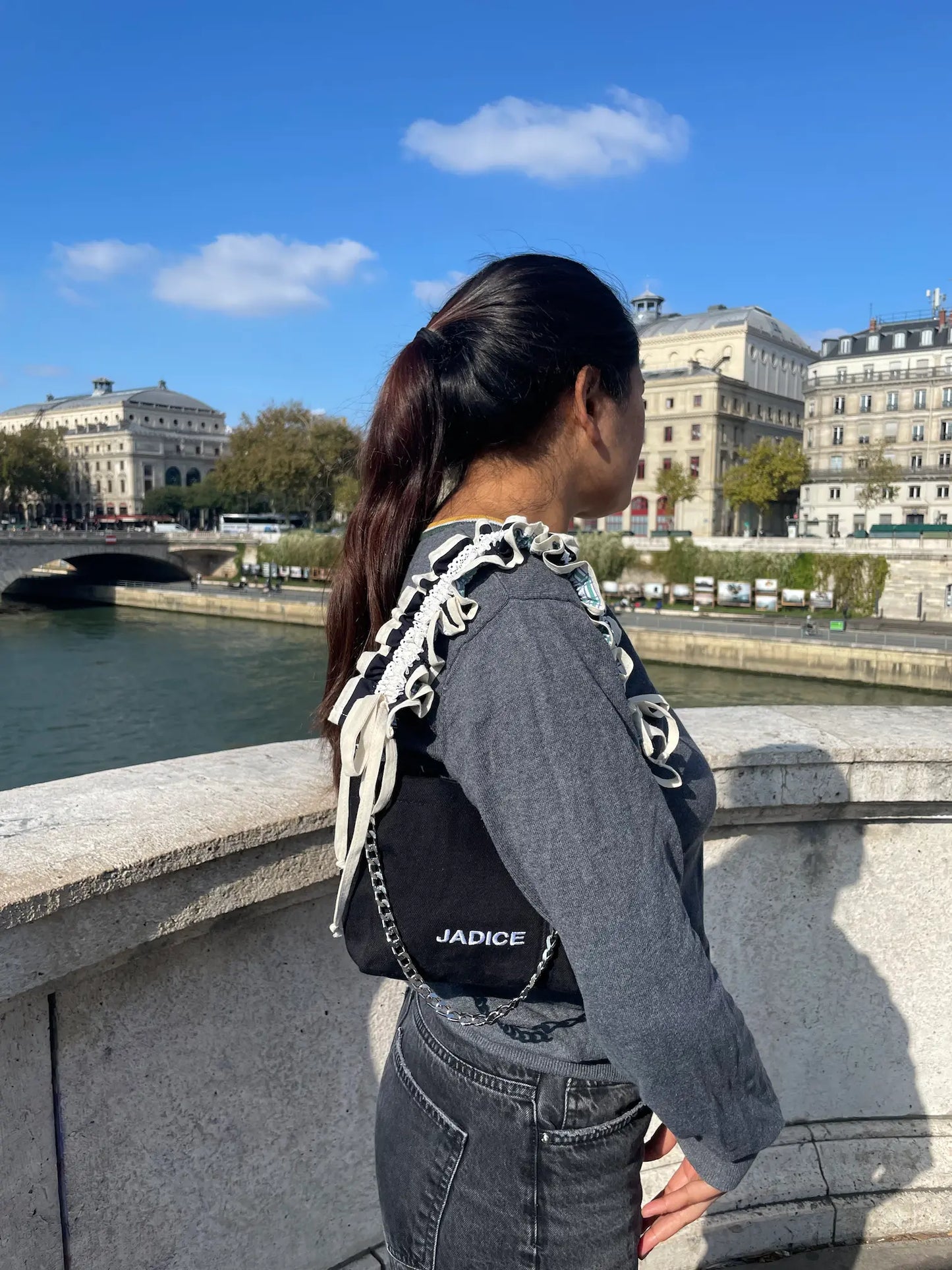 SAC ZEPHYR JEAN NOIR - ANSE FROUFROU NOIRE ET BEIGE