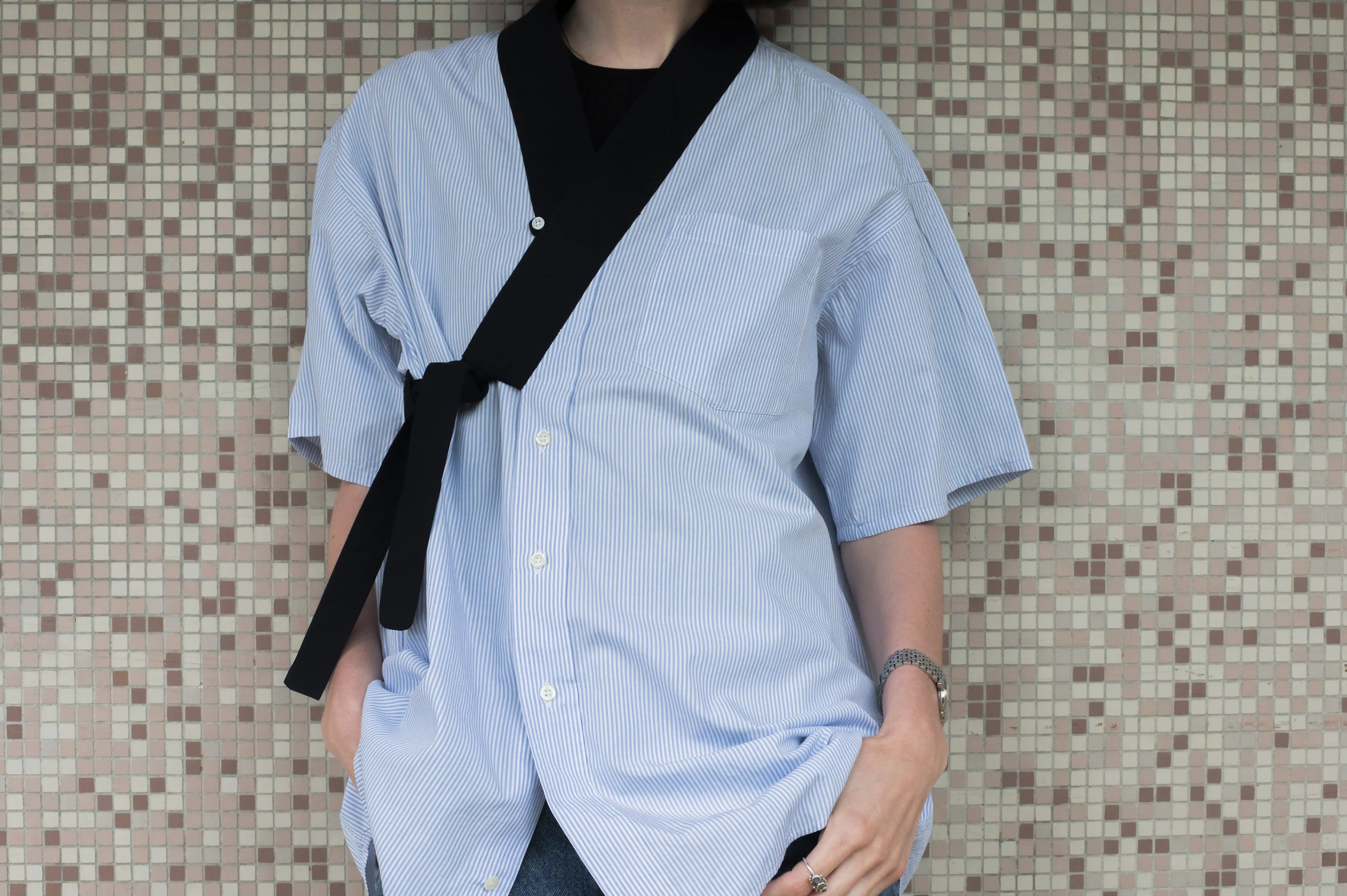 CHEMISE PAULUS - RAYEE BLEUE