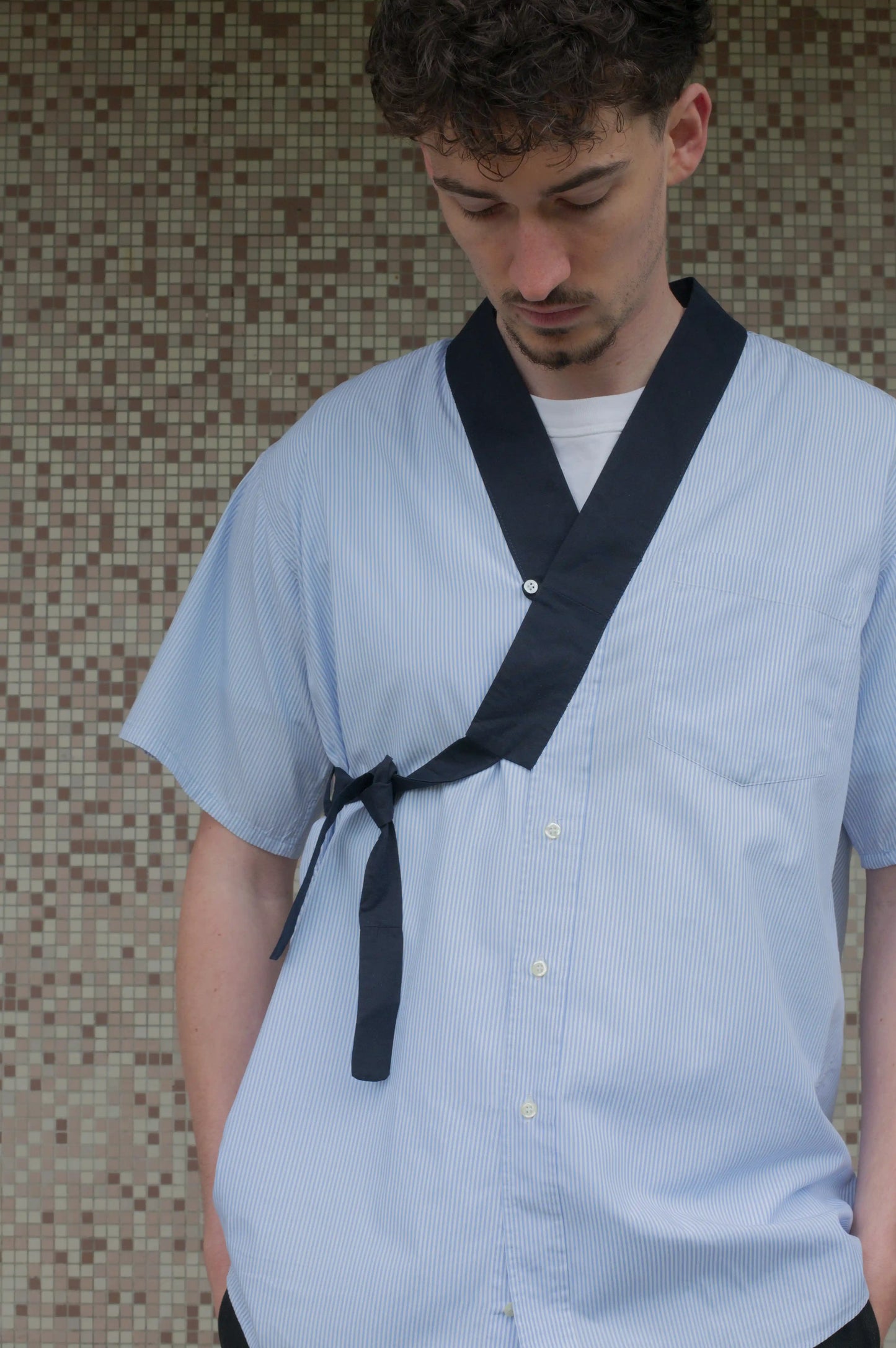 CHEMISE PAULUS - RAYEE BLEUE
