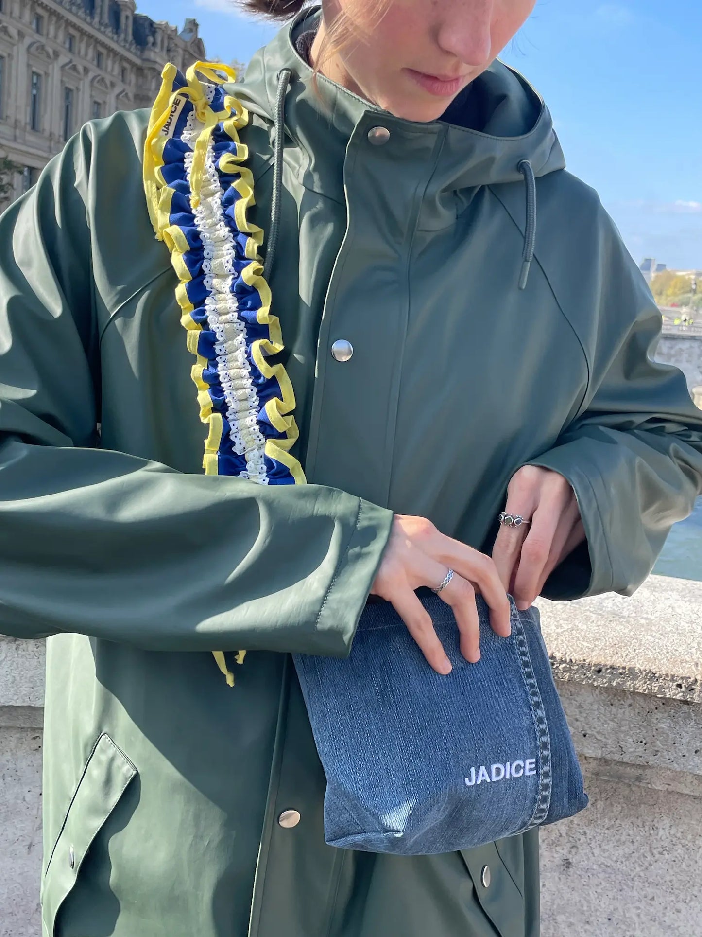 SAC ZEPHYR JEAN BLEU GRIS - ANSE FROUFROU BLEUE ET JAUNE