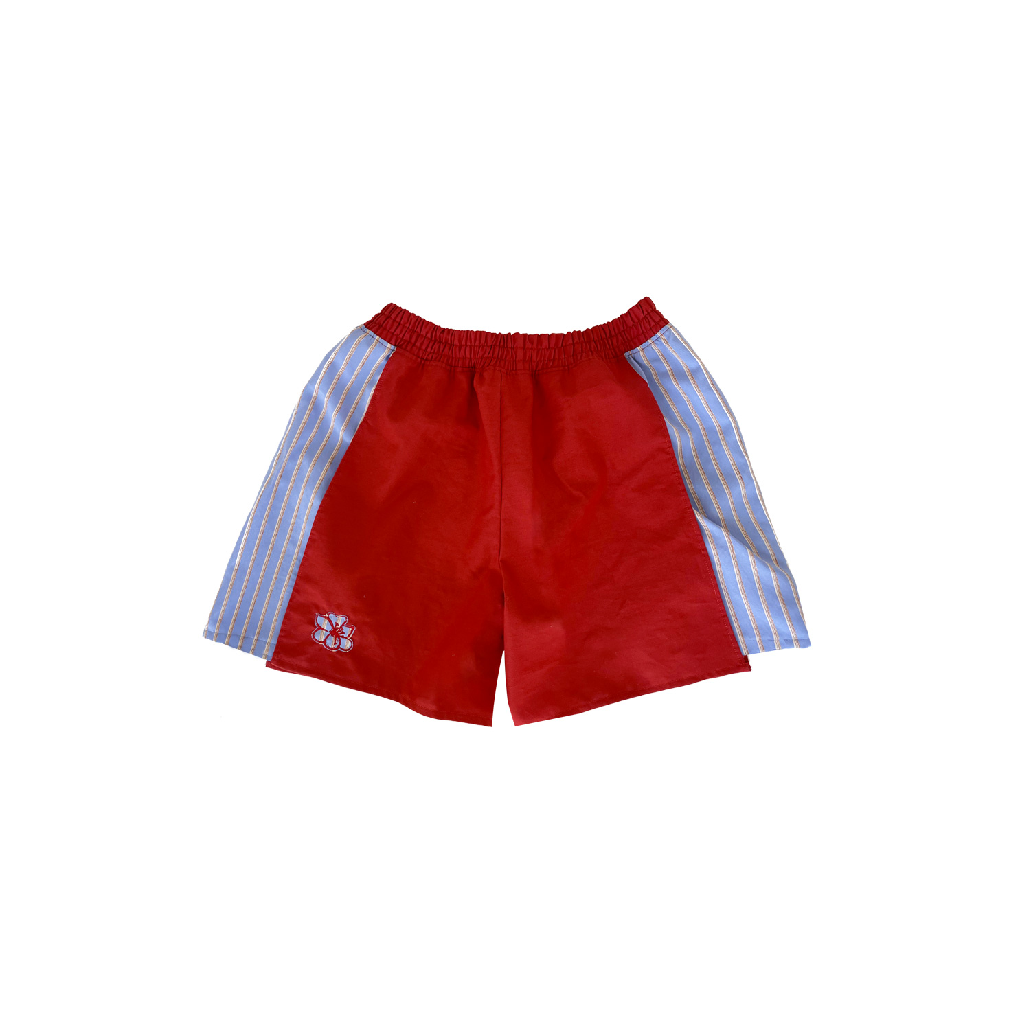 SHORT YUBI - ROUGE ET RAYÉ BLEU