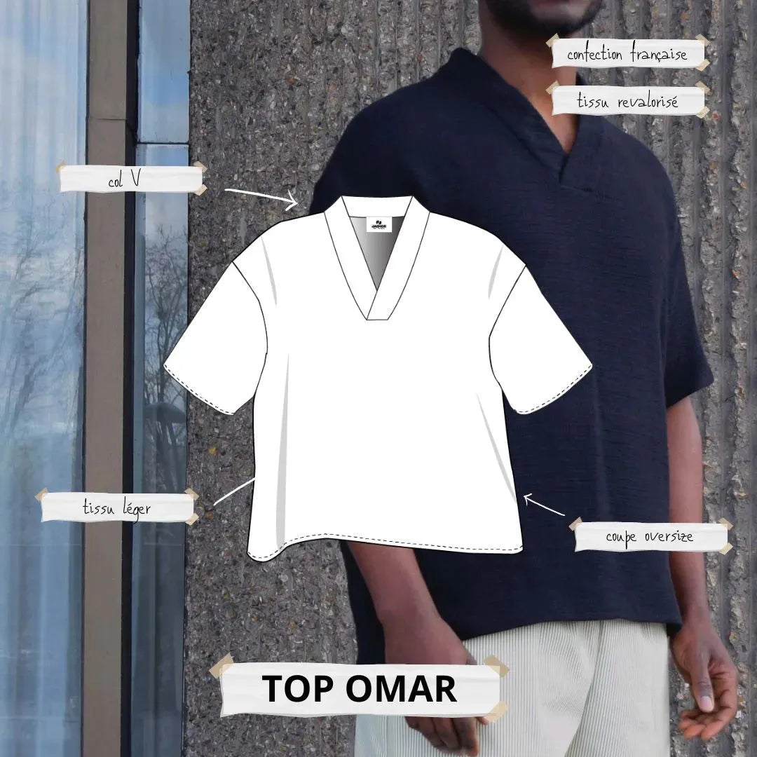 TOP OMAR UPCYCLÉ - LILAS - Jadice