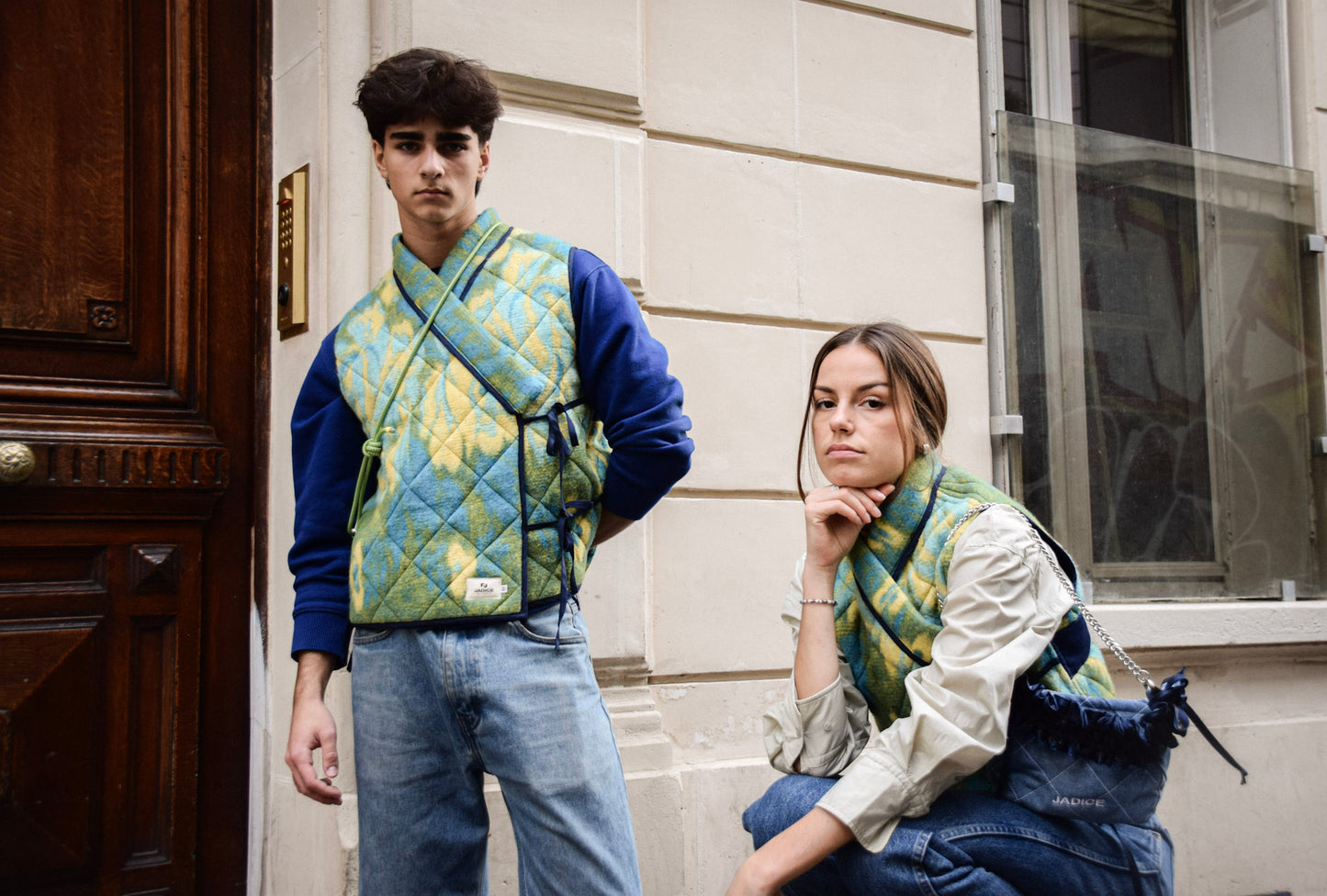 VESTE SHANTI - FLEURIE VERTE ET BLEUE