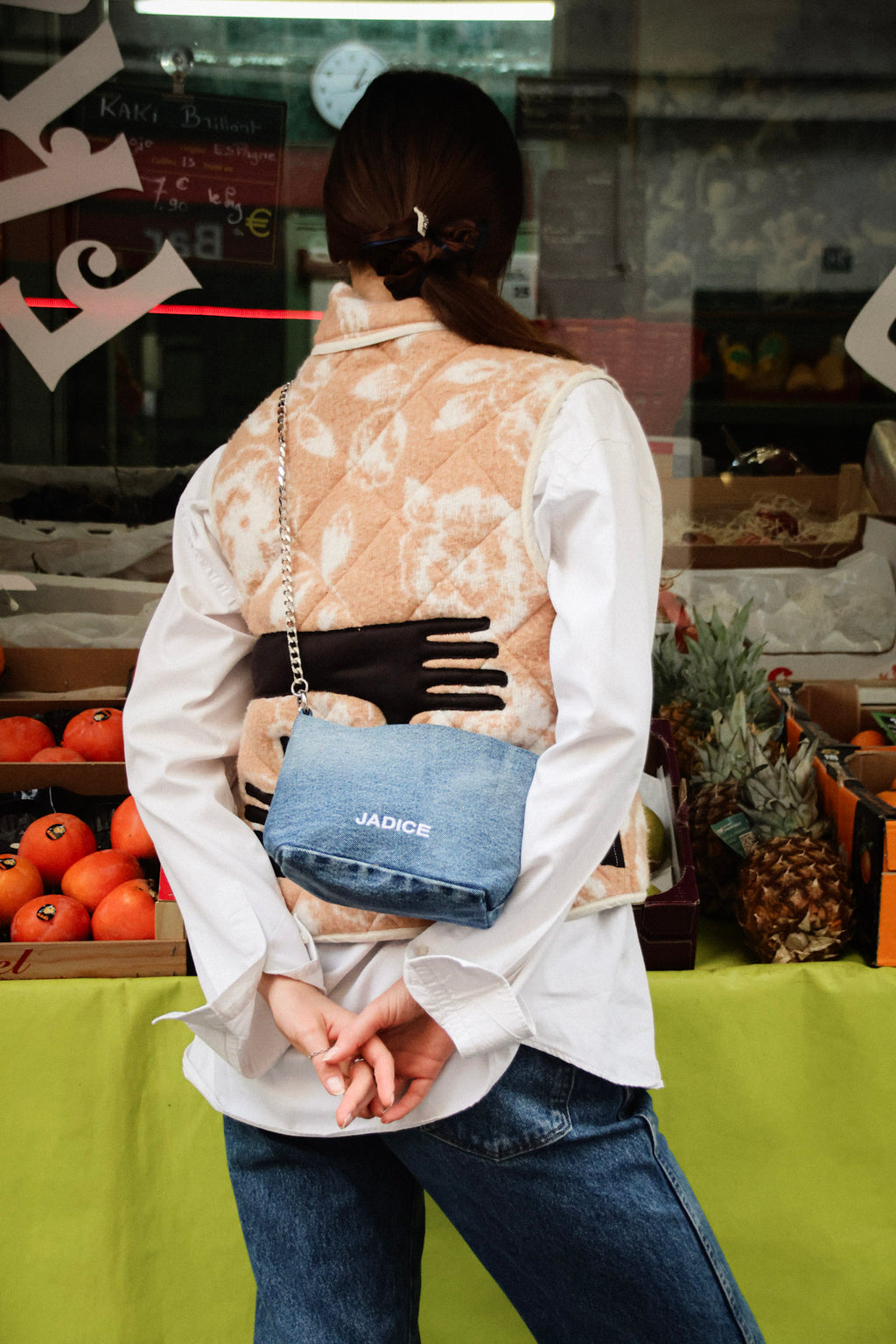 VESTE SHANTI - FLEURIE BEIGE ET MARRON