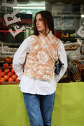 VESTE SHANTI - FLEURIE BEIGE ET MARRON