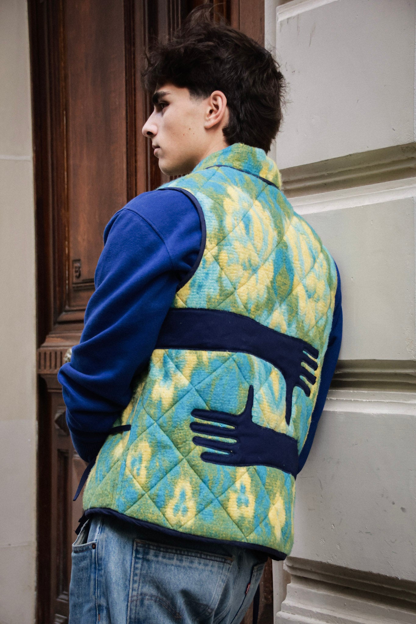 VESTE SHANTI - FLEURIE VERTE ET BLEUE