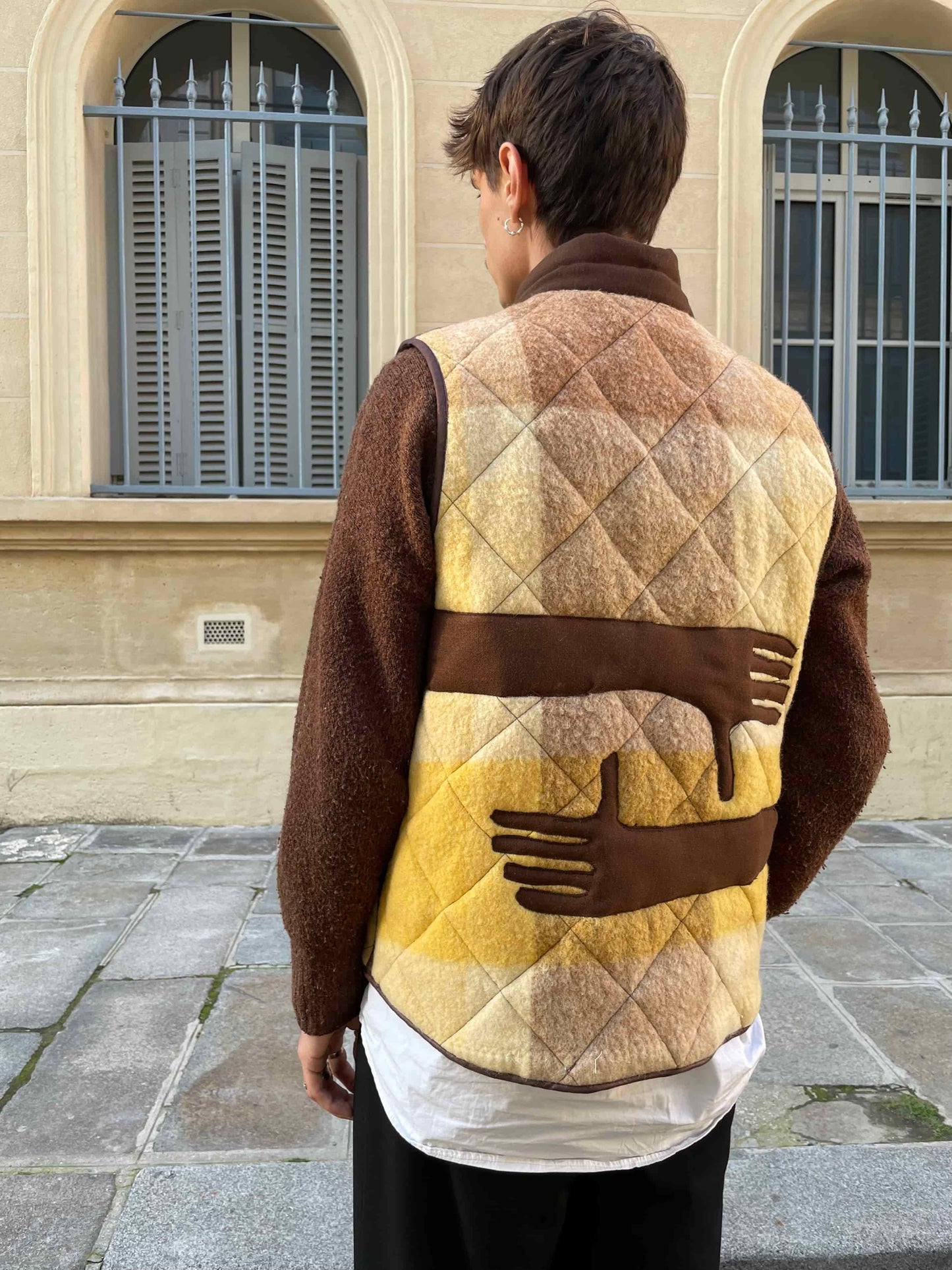 VESTE SHANTI - JAUNE ET MARRON